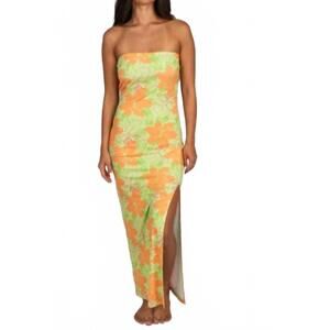 NEW RUSTY hibiscus maxi dress in lime